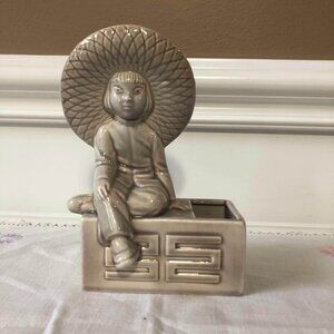 California pottery - Roselane ceramic Asian figurine planter 267